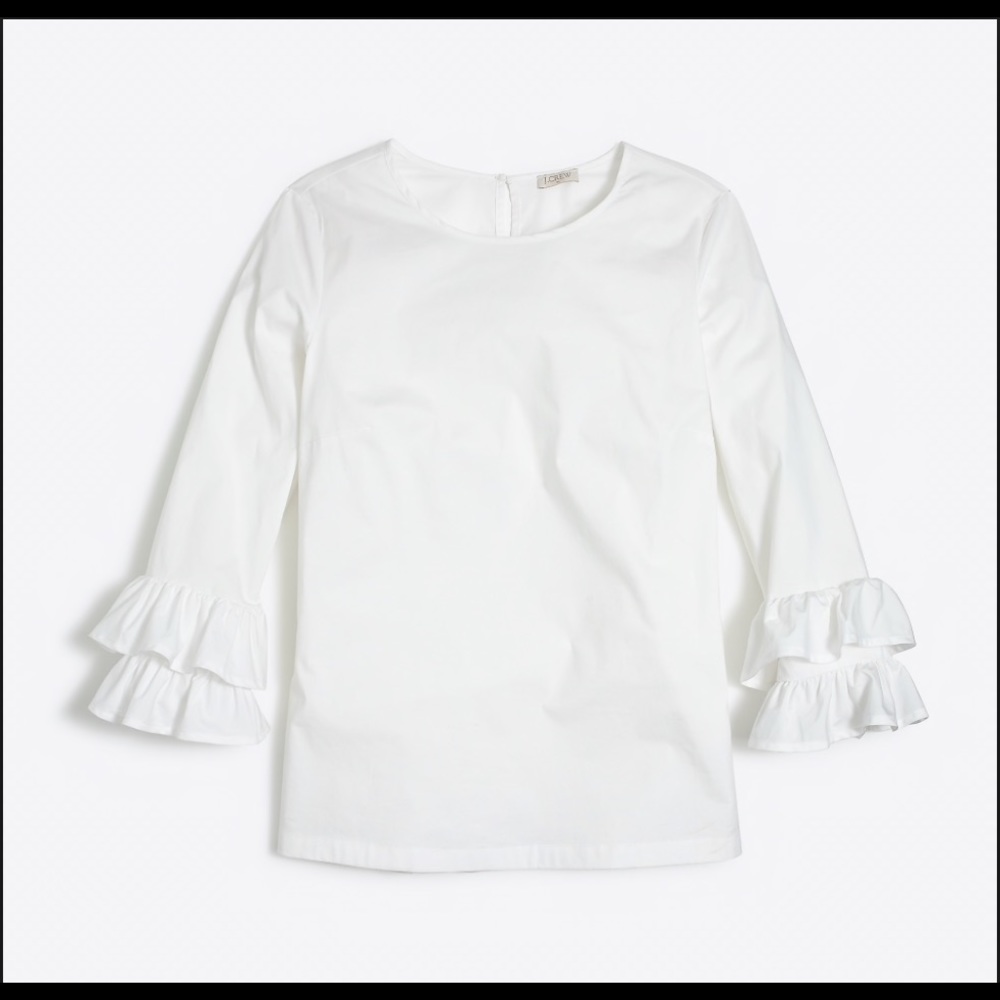 J crew factory Double ruffle-sleeve top